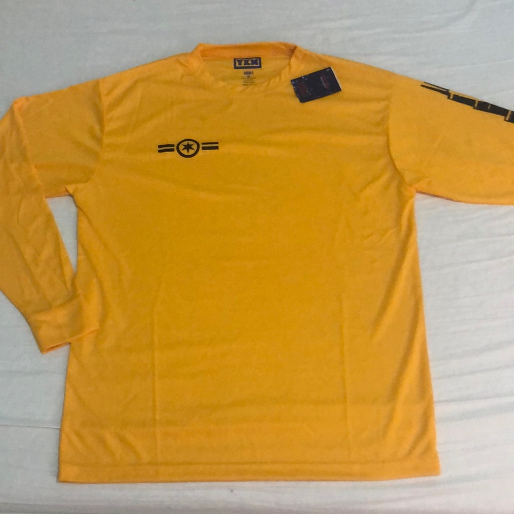 VKM Long sleeve athletic tee, Golden Yellow , New Men Medium
